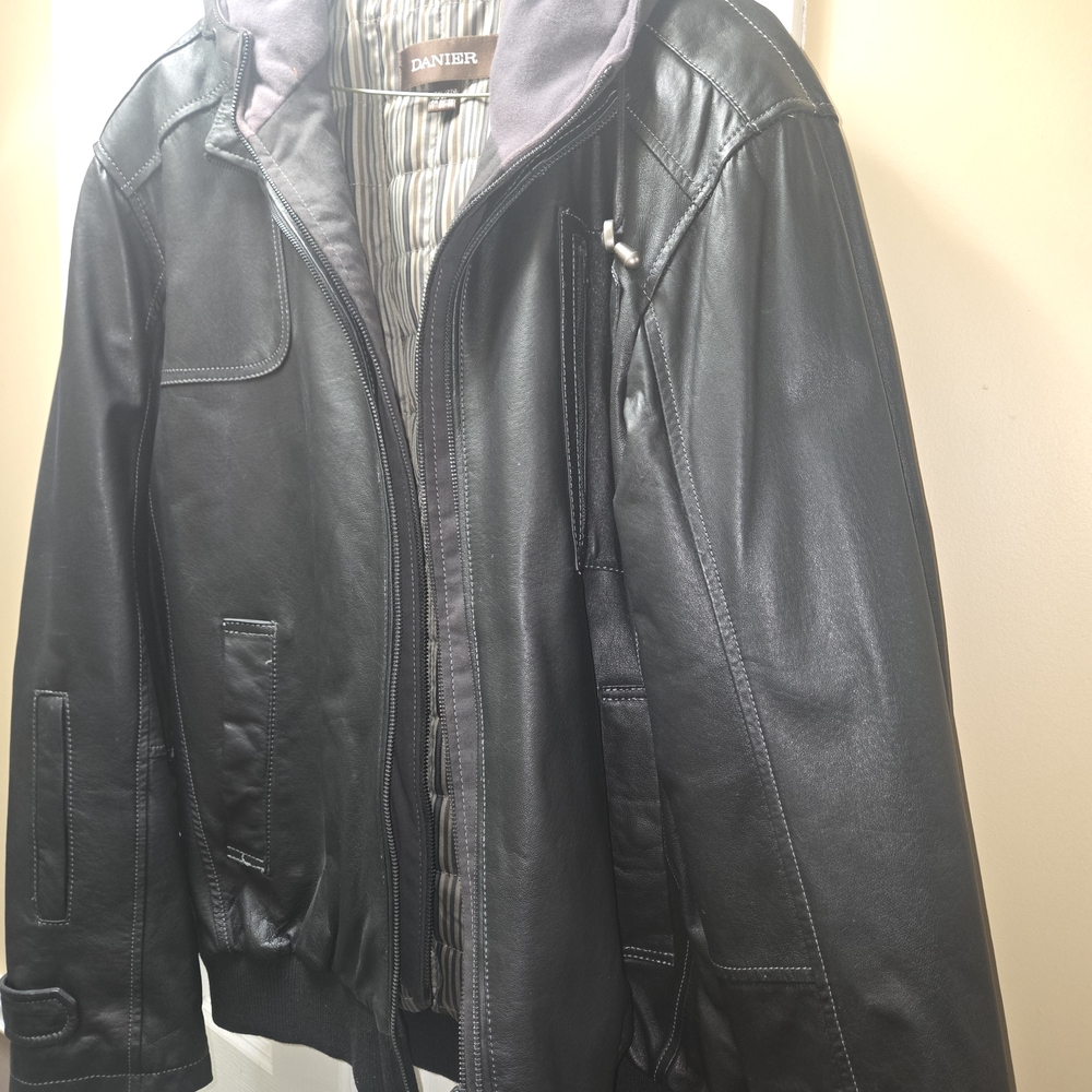 Danier Black Leather Jacket for Men
